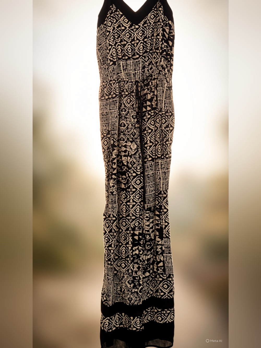 Rhapsody Black & White Printed Maxi Jumpsuit
